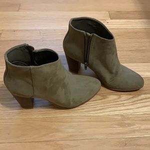 Olive Old Navy Heeled Booties